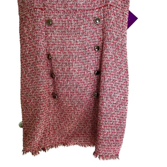 Forever 21 Red Tweed Sleeveless Jumper Mini Suit Dress Size Medium - Picture 3 of 9